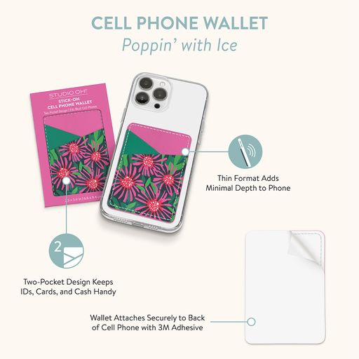 Poppin' with Ice Stick-On Cell Phone Wallet