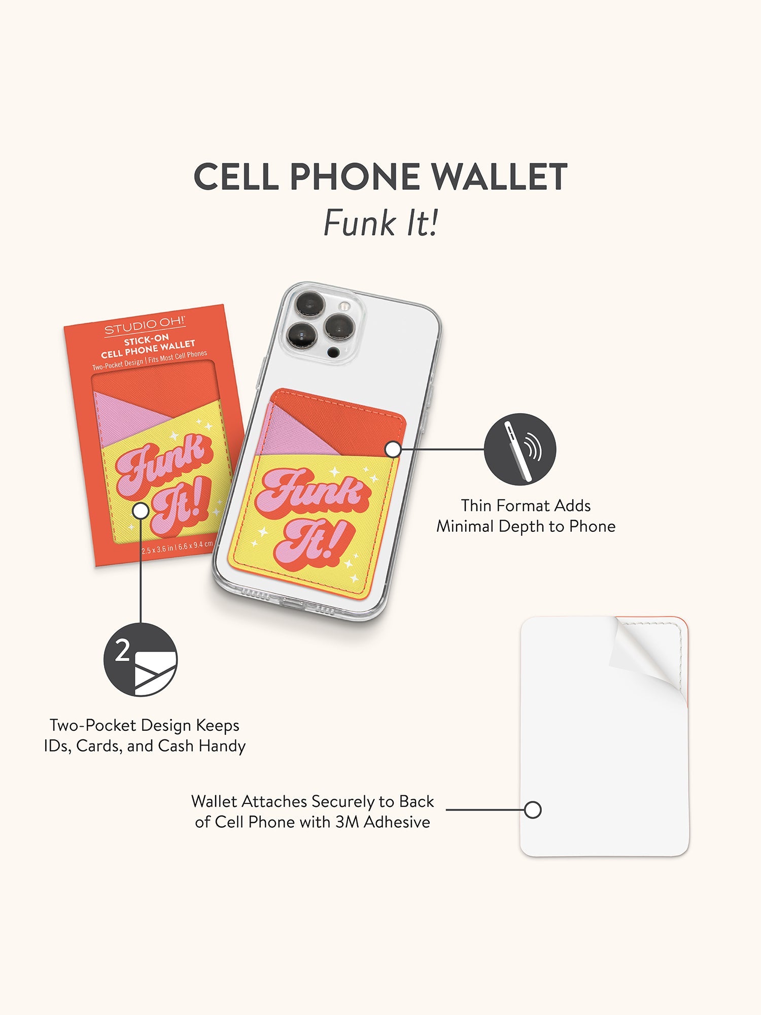 Funk It! Stick-On Cell Phone Wallet