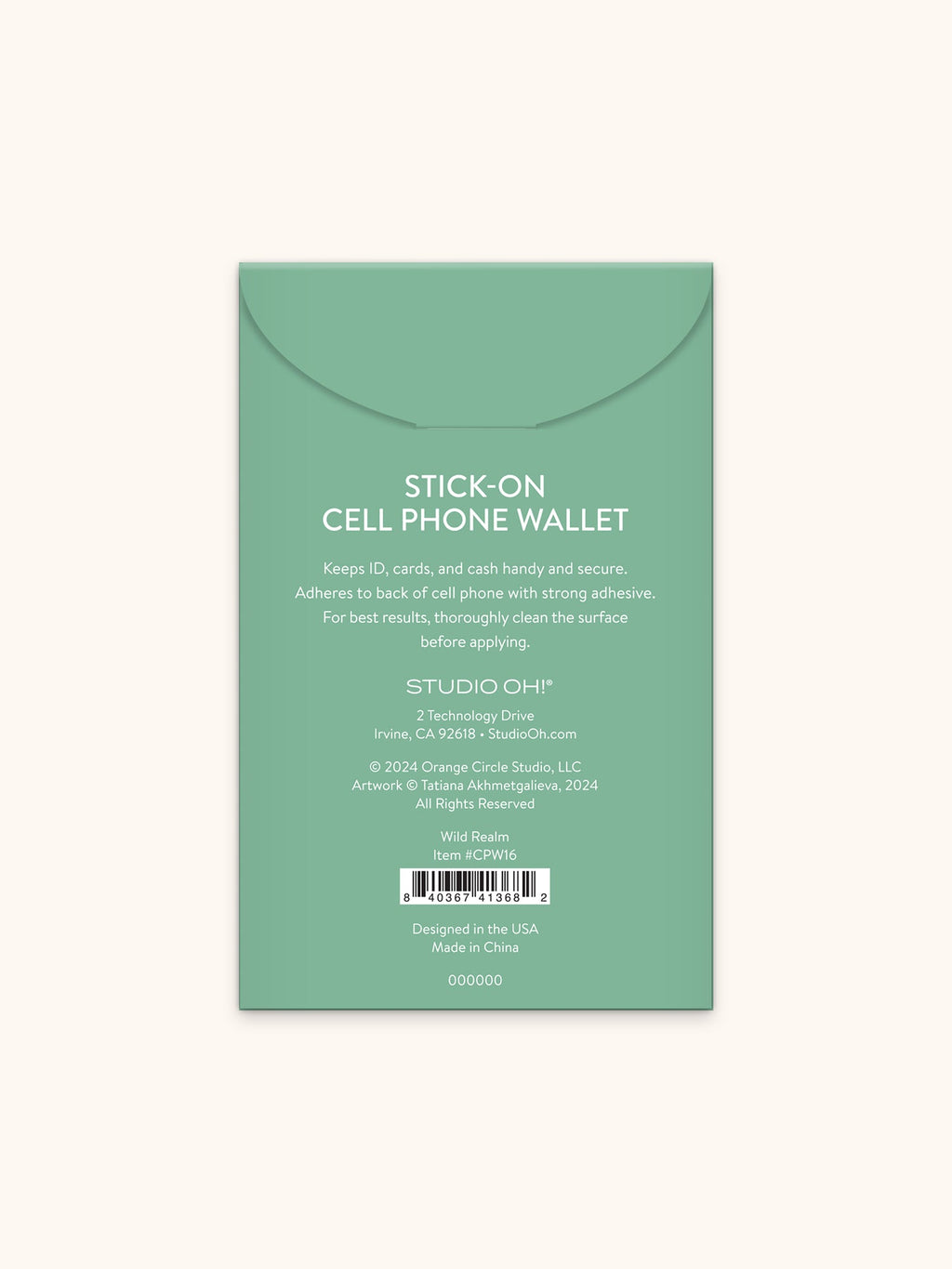 Wild Realm Stick-On Cell Phone Wallet