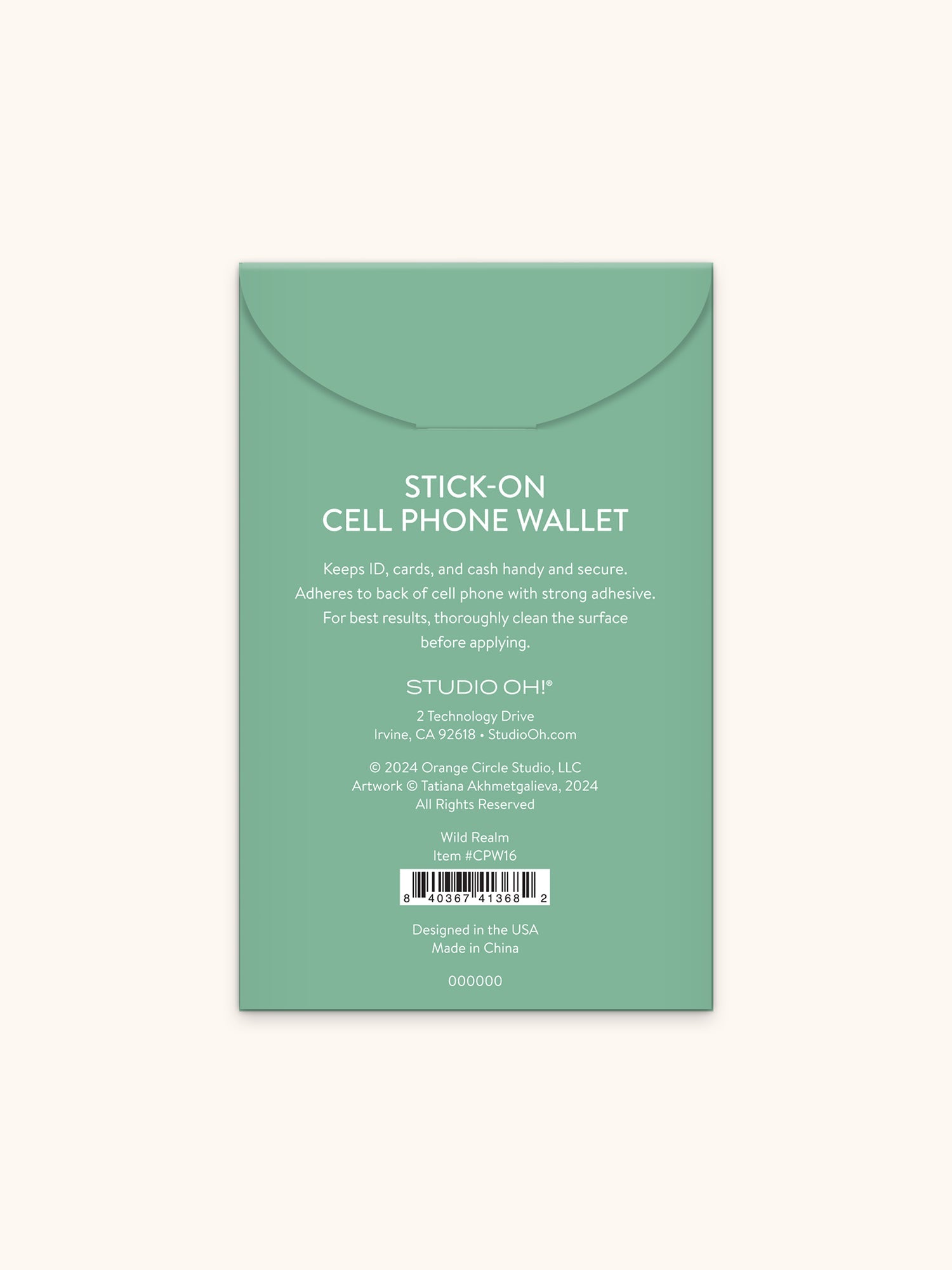 Wild Realm Stick-On Cell Phone Wallet