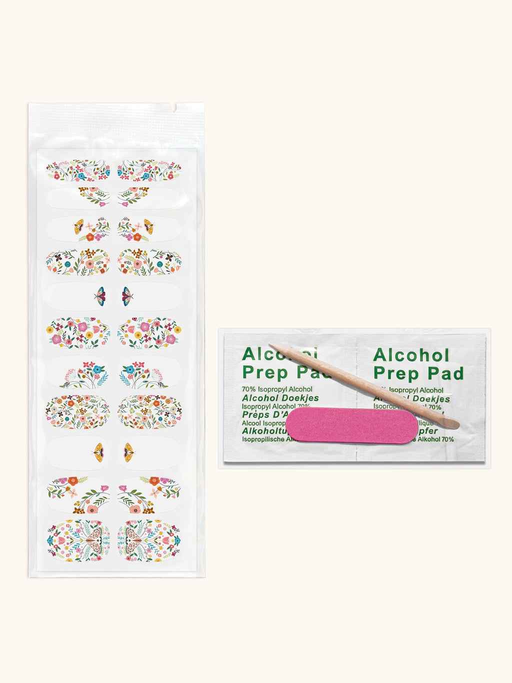 Floral Moths Mani Nail Wrap Kit