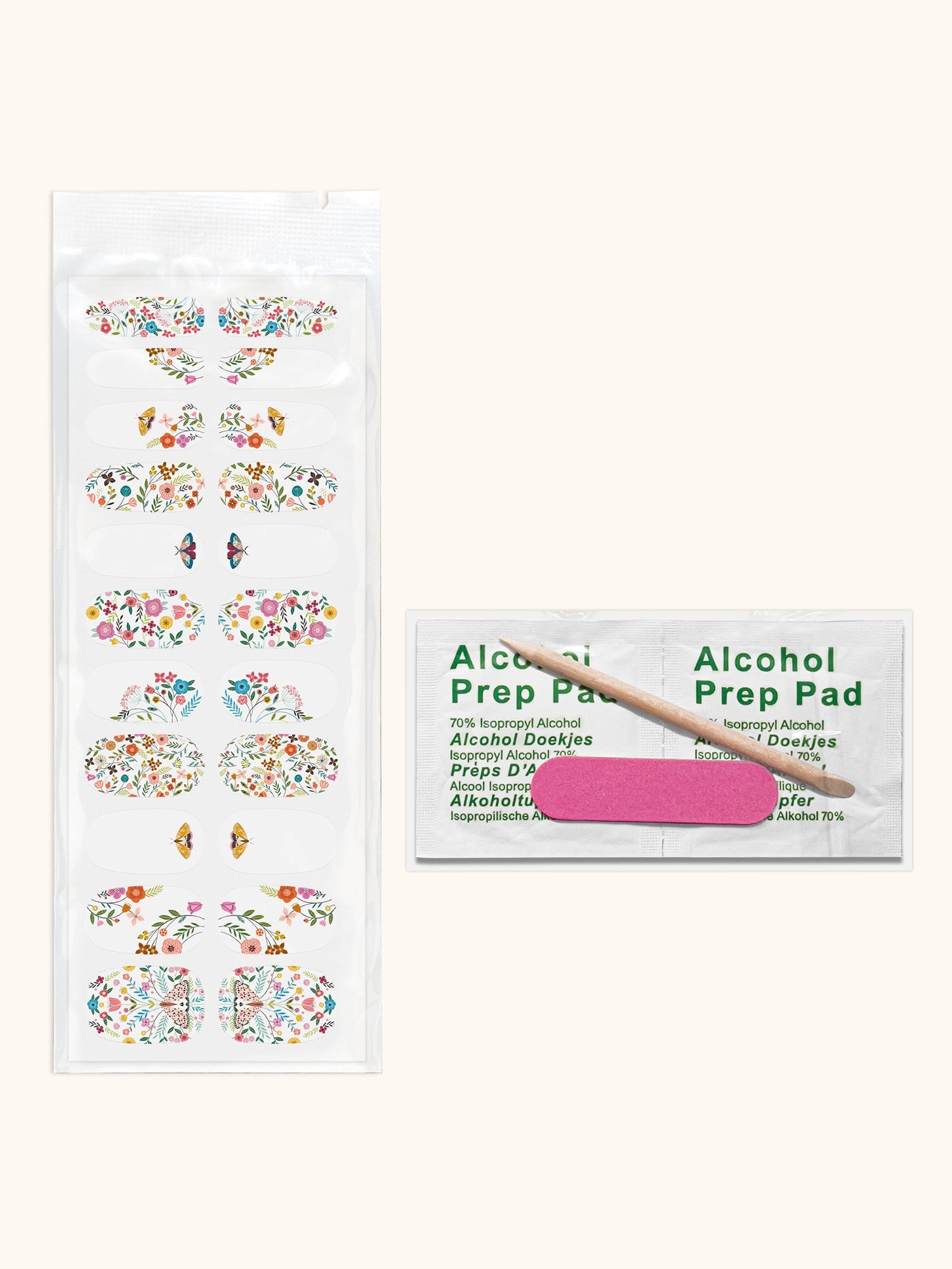 Floral Moths Mani Nail Wrap Kit