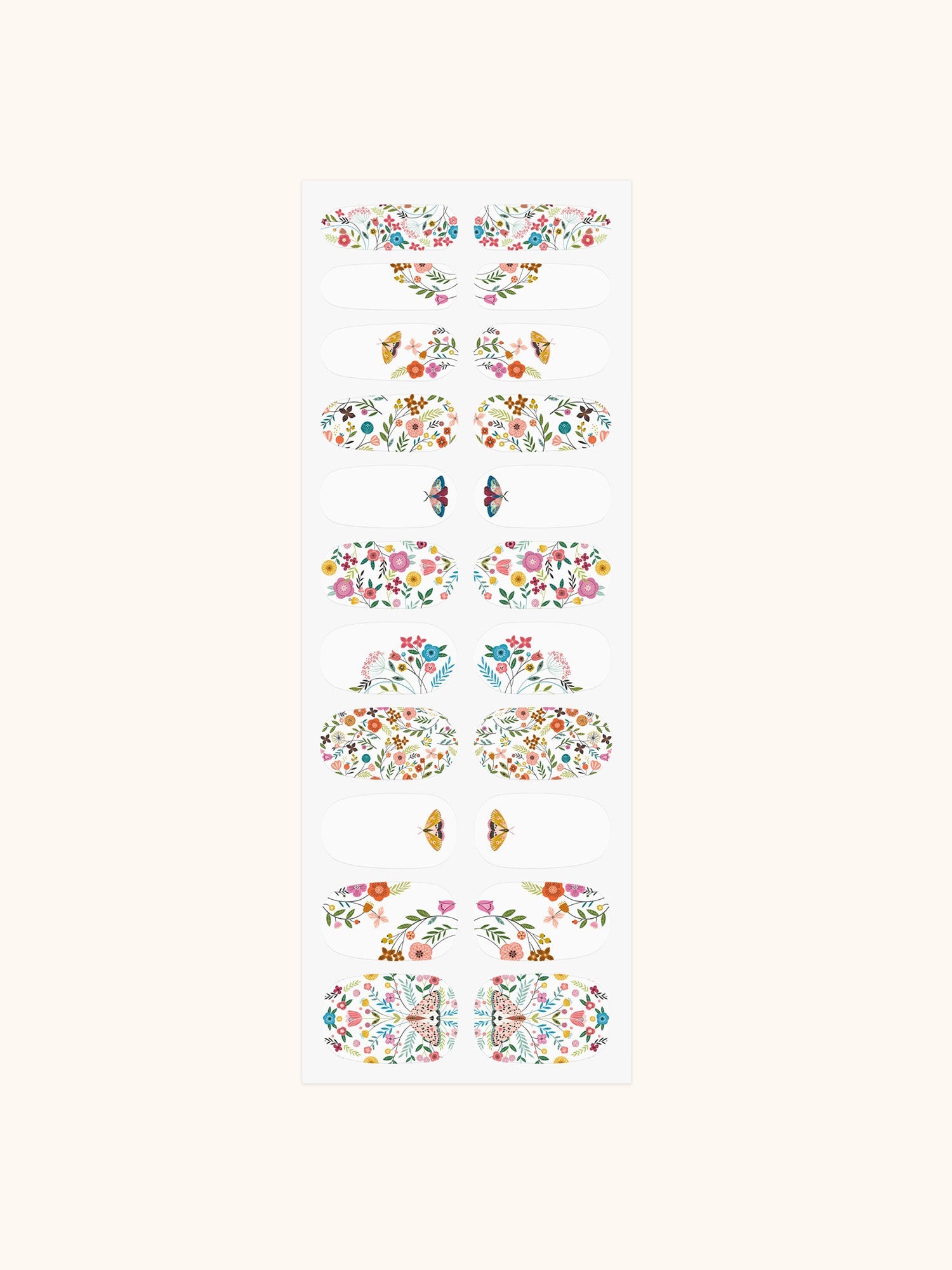 Floral Moths Mani Nail Wrap Kit