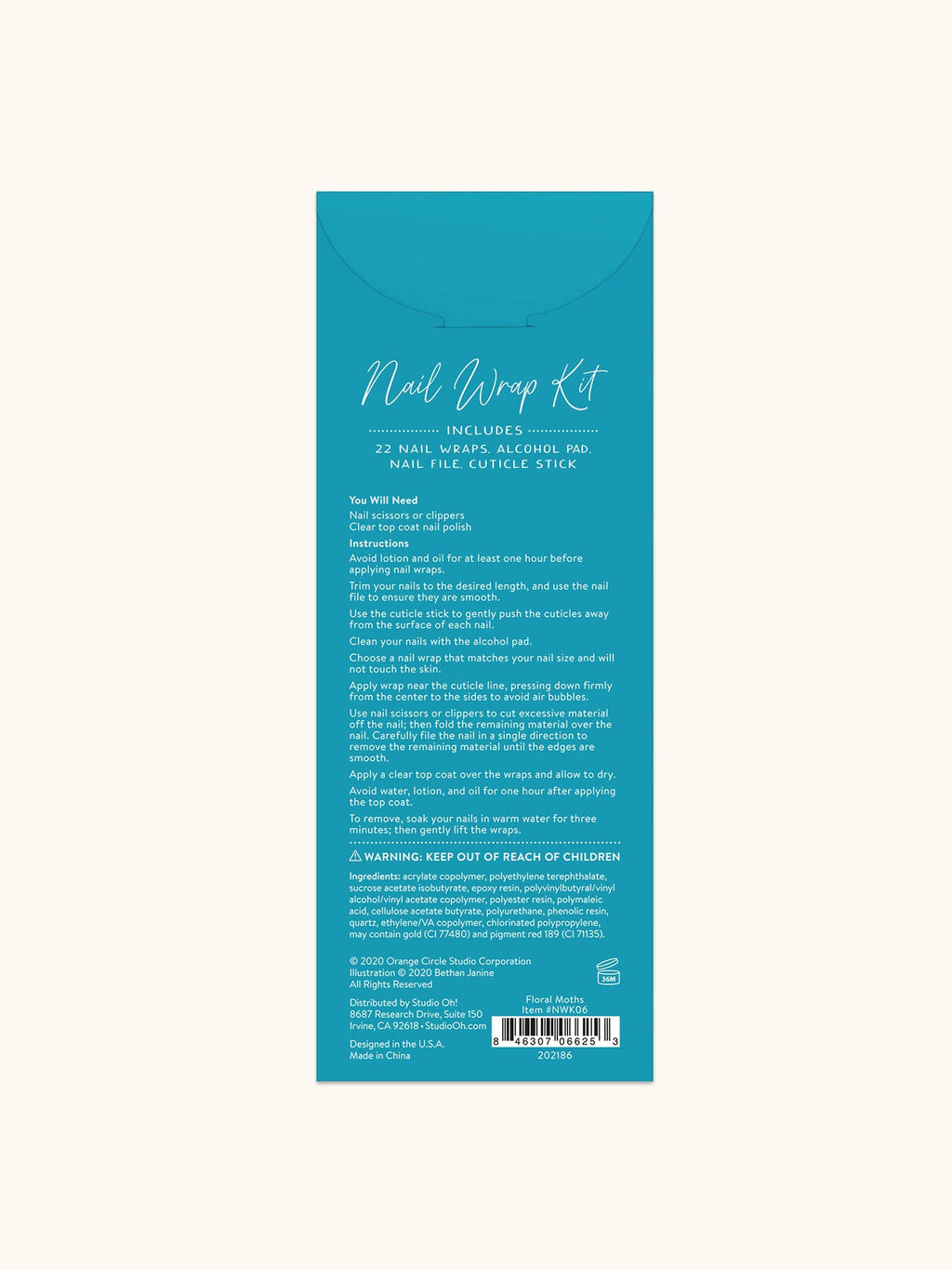 Floral Moths Mani Nail Wrap Kit