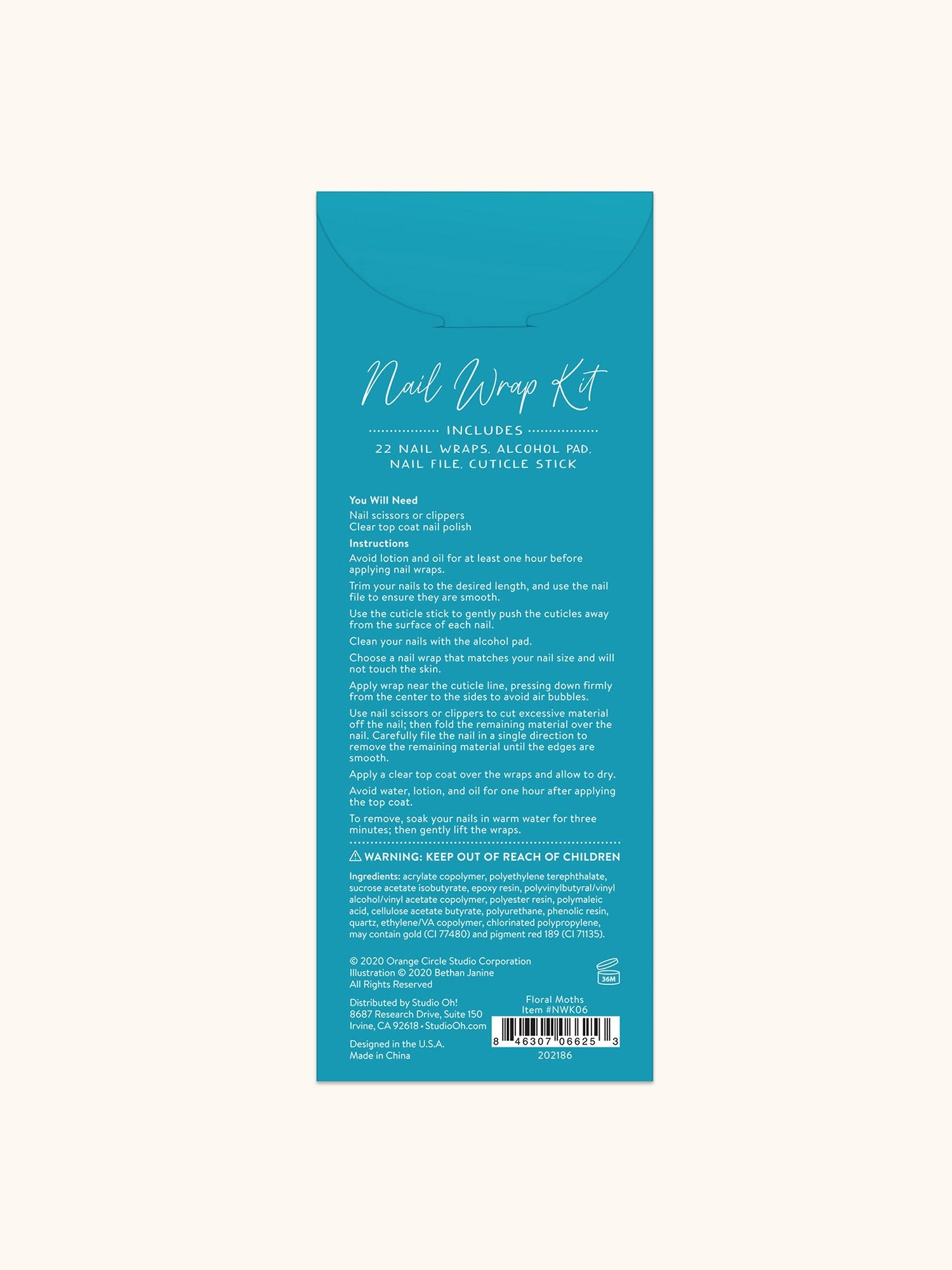Floral Moths Mani Nail Wrap Kit