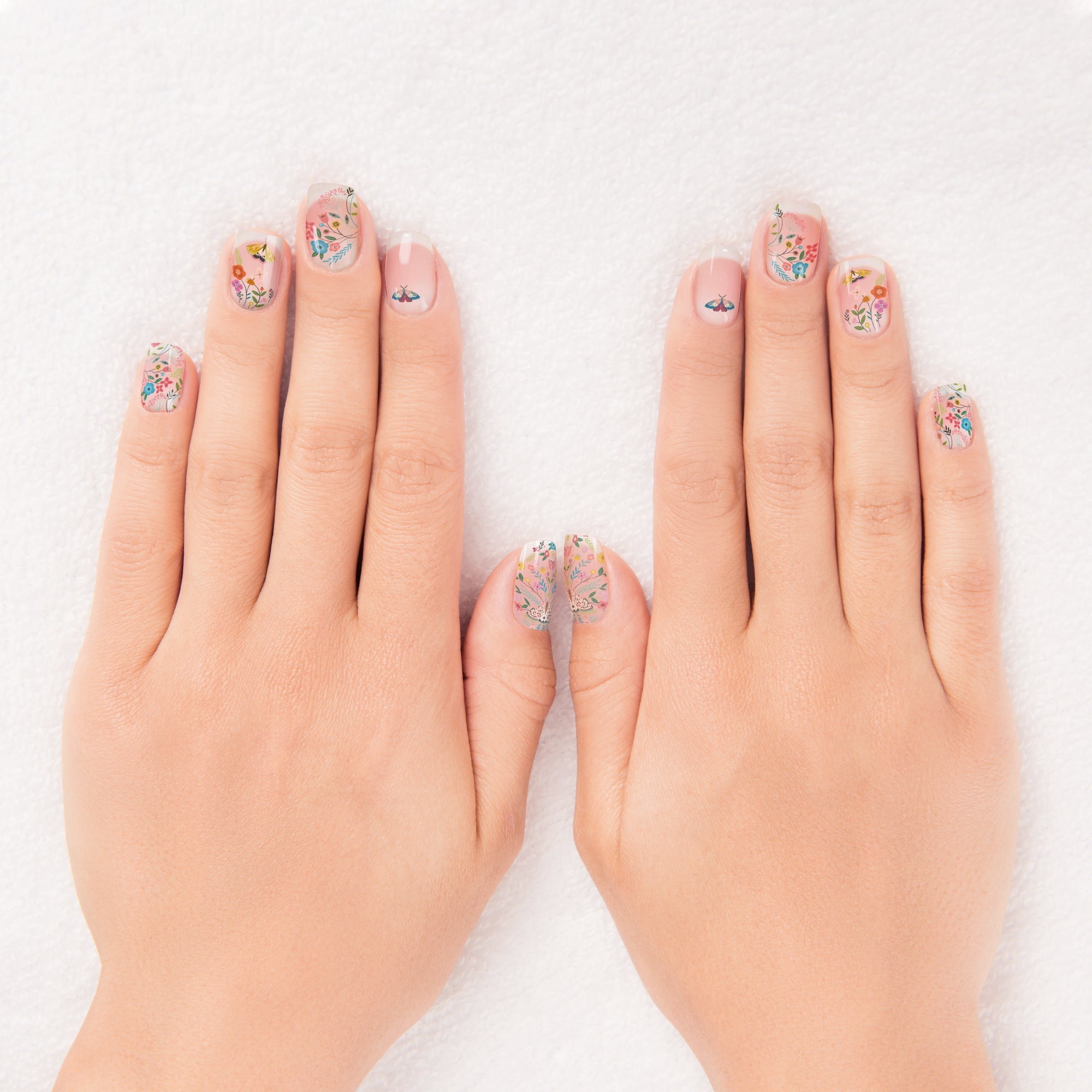Floral Moths Mani Nail Wrap Kit