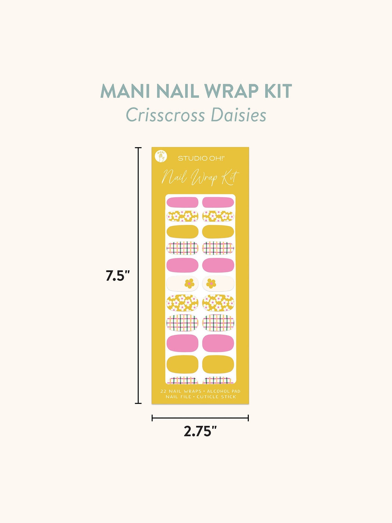 Crisscross Daisies Mani Nail Wrap Kit