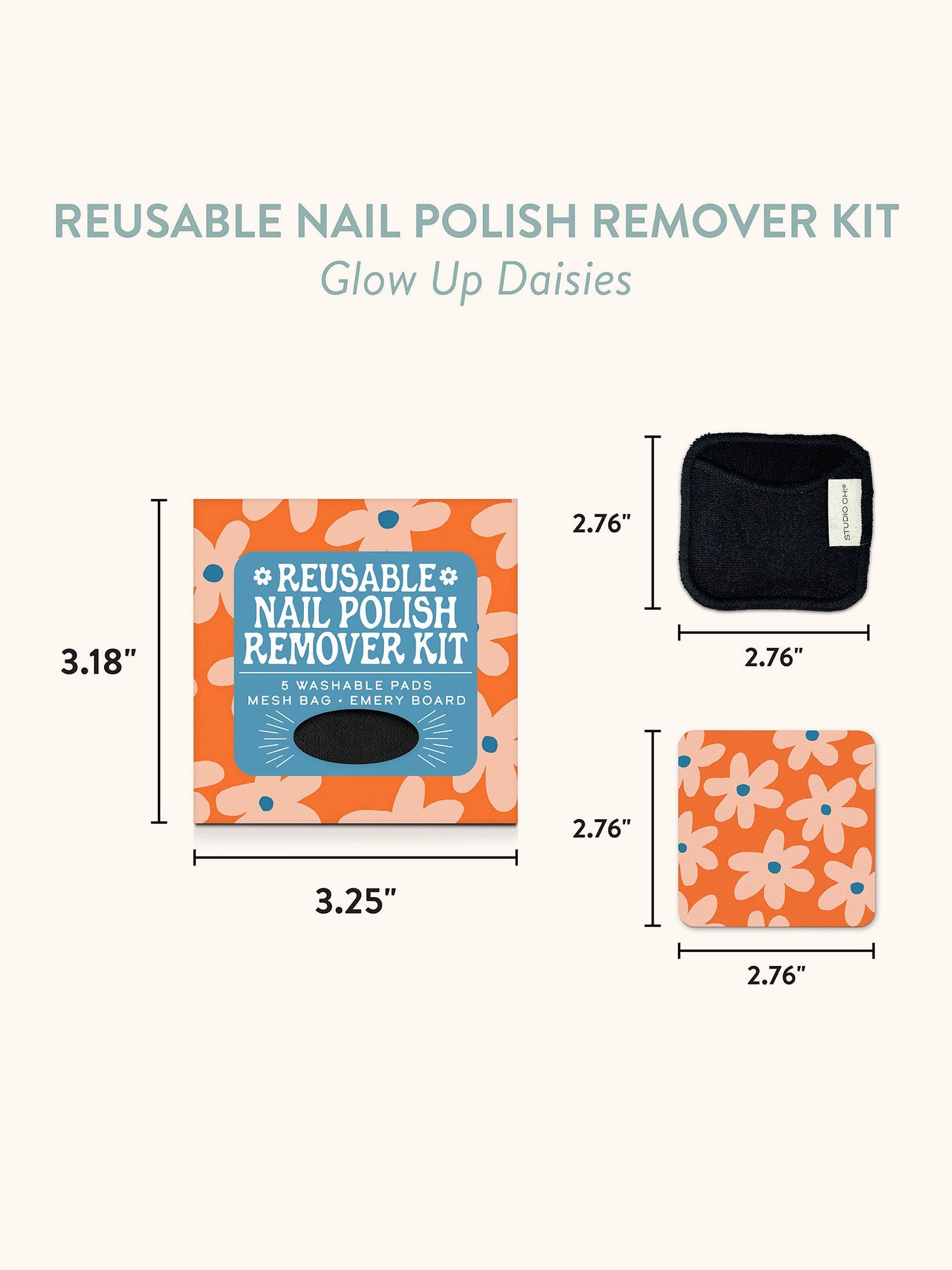 Glow Up Daisies Reusable Nail Polish Remover Kit
