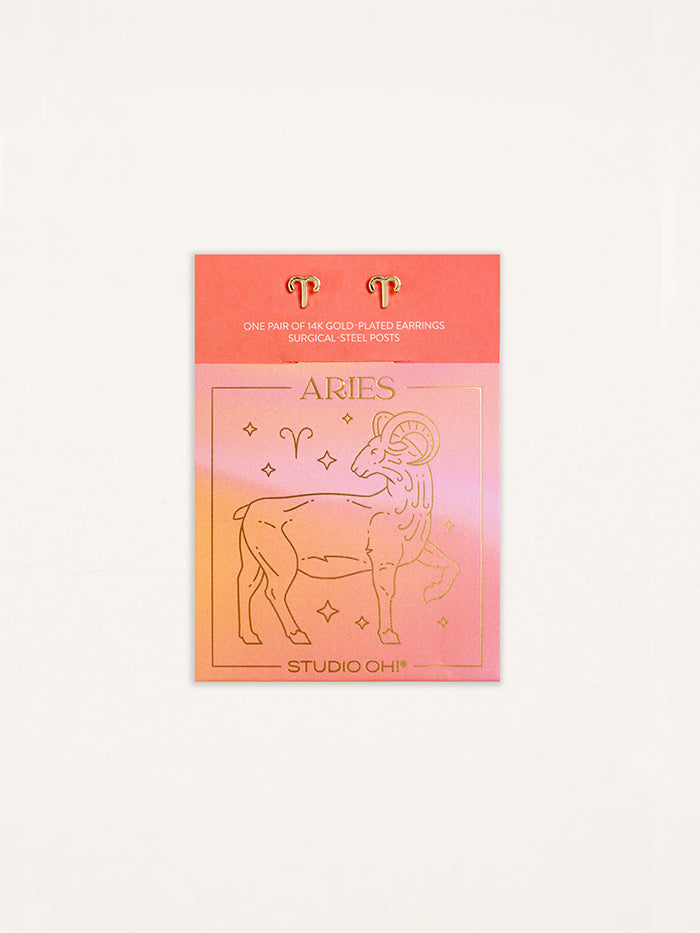 Aries Zodiac Earrings