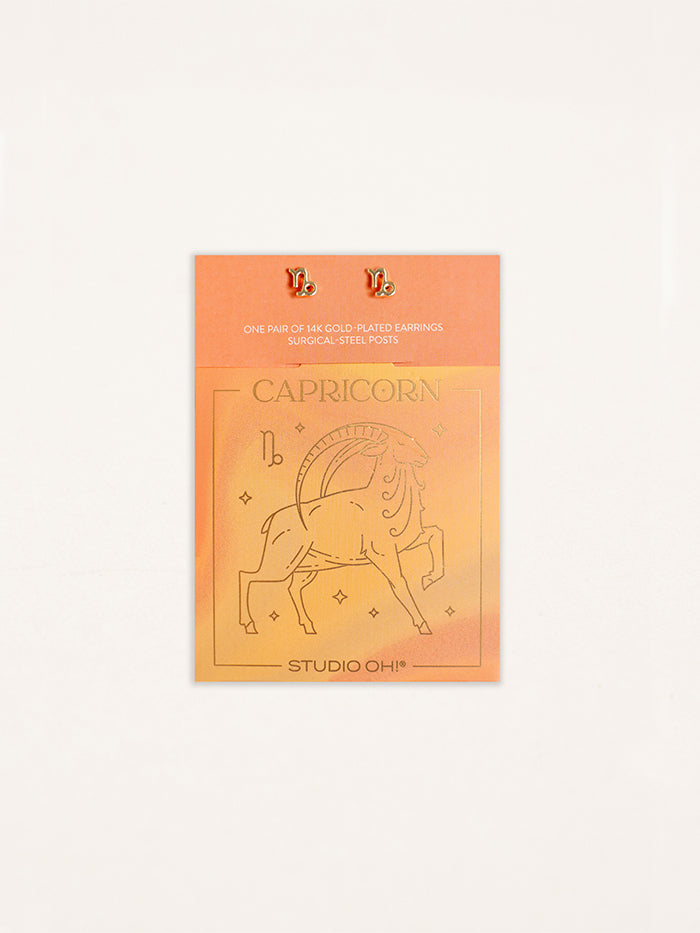 Capricorn Zodiac Earrings