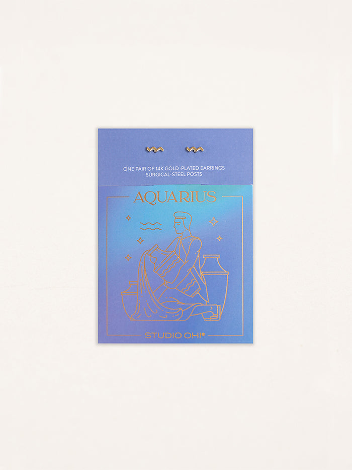 Aquarius Zodiac Earrings