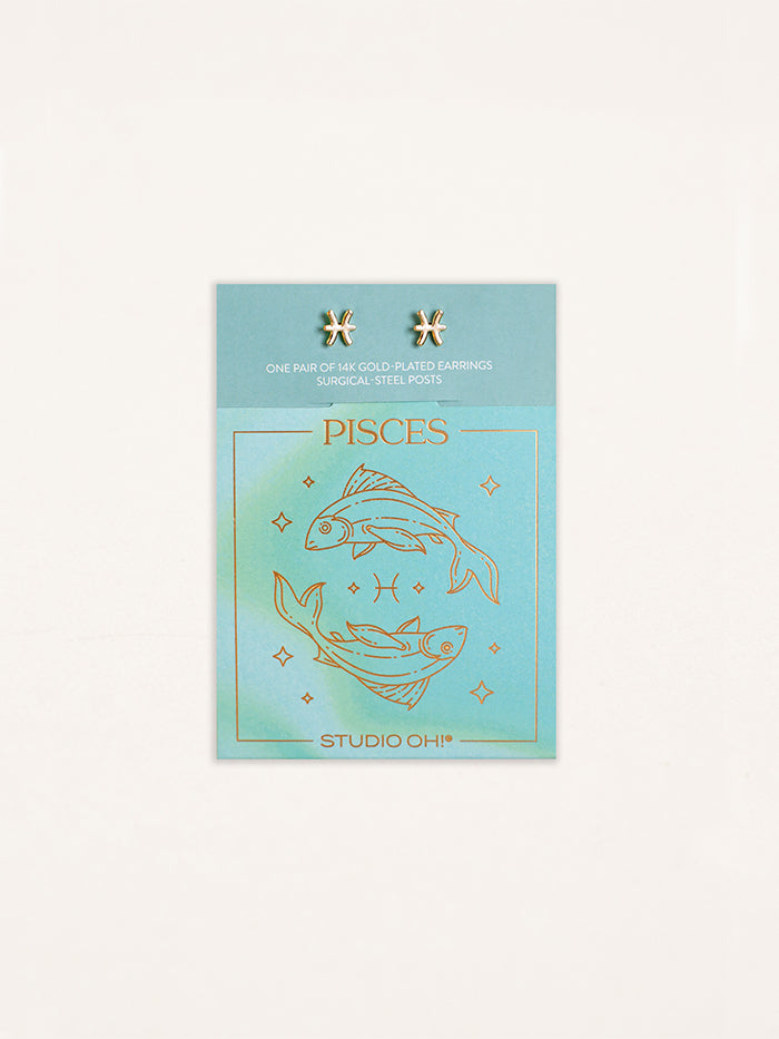 Pisces Zodiac Earrings